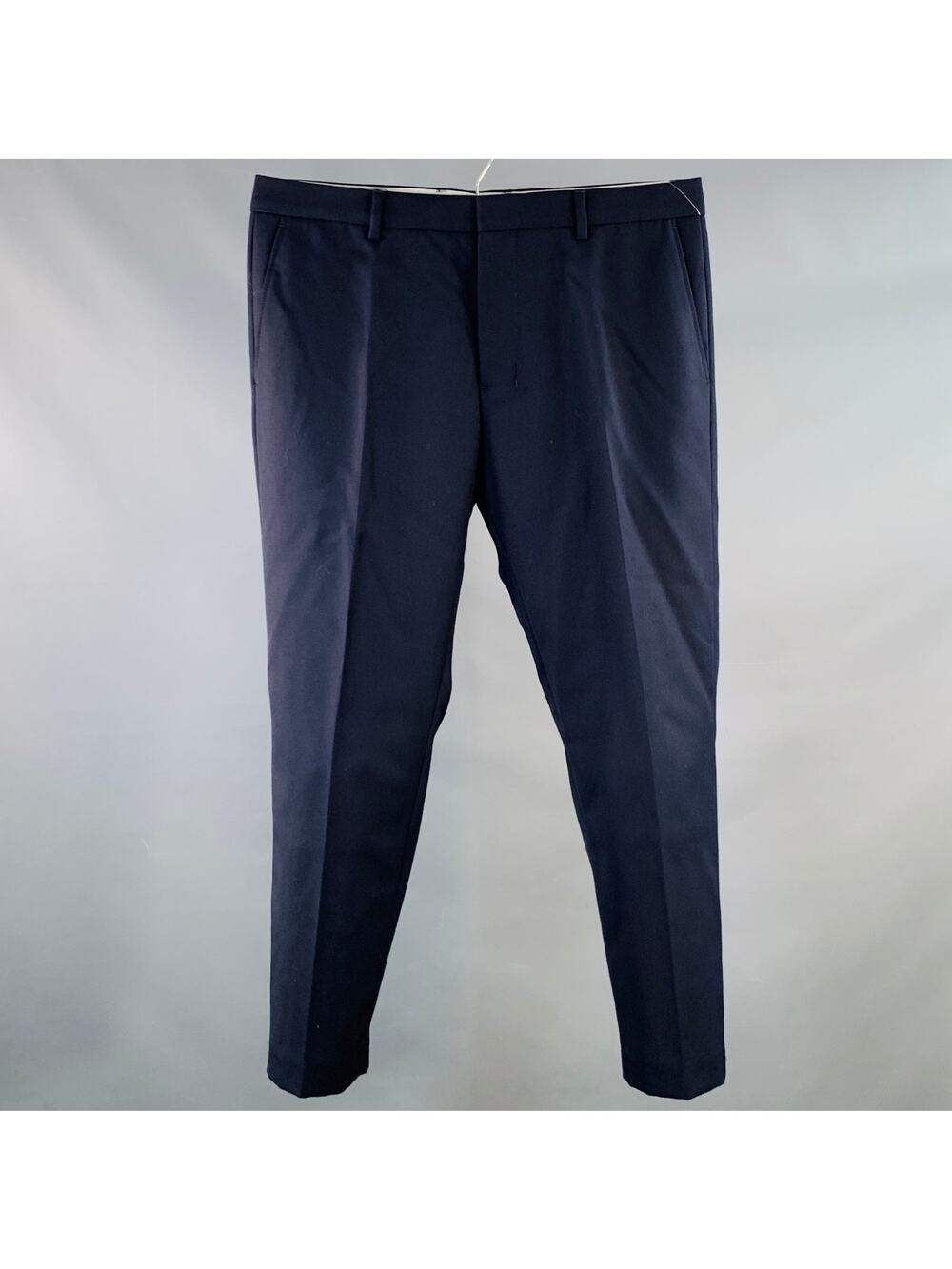 AMI by ALEXANDRE MATTIUSSI Size 34 Navy Twill Polyester Wool Dress Pants
